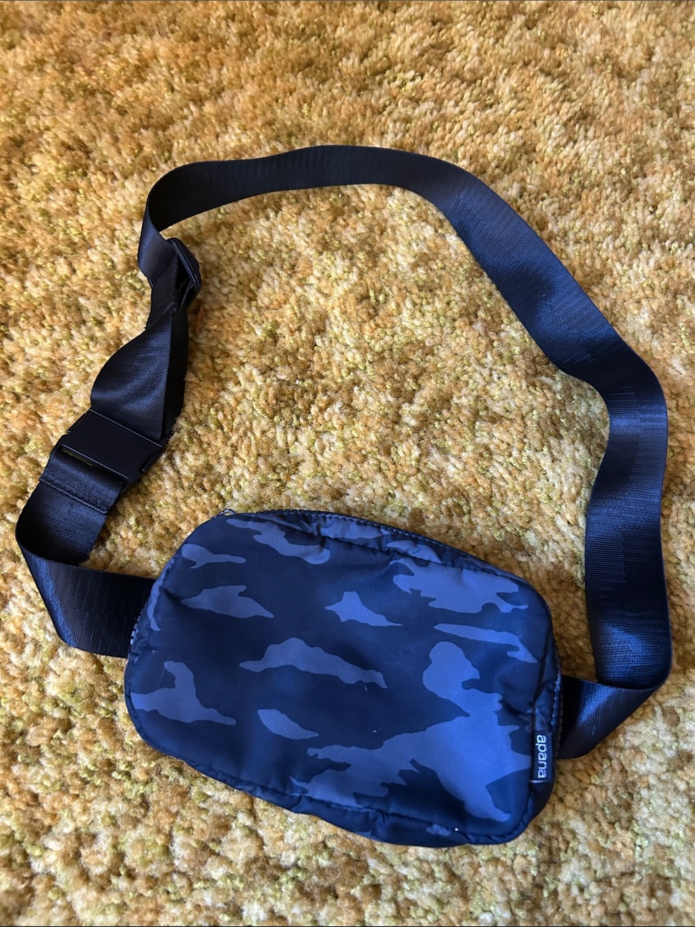 Apana Black Camouflage Crossbody Belt Bag